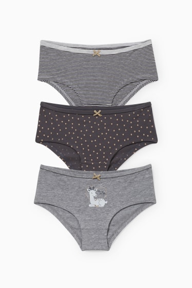 Bambine - Confezione da 3 - coulotte - grigio