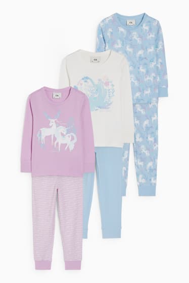 Bambini - Confezione da 3 - pigiama - 6 pezzi - viola chiaro