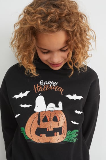 Enfants - Snoopy - sweat à capuche de Halloween - noir