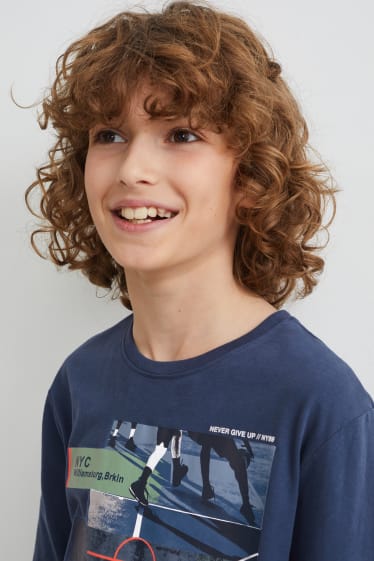 Kinderen: jongens - Longsleeve - donkerblauw