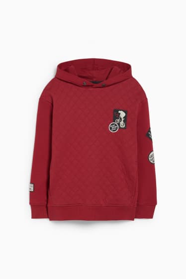 Niños - Sudadera con capucha - rojo oscuro