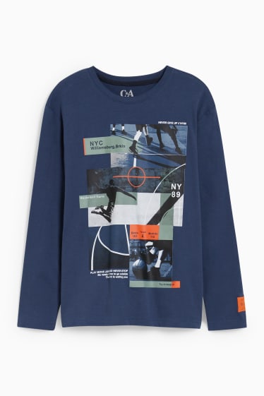 Kinderen: jongens - Longsleeve - donkerblauw