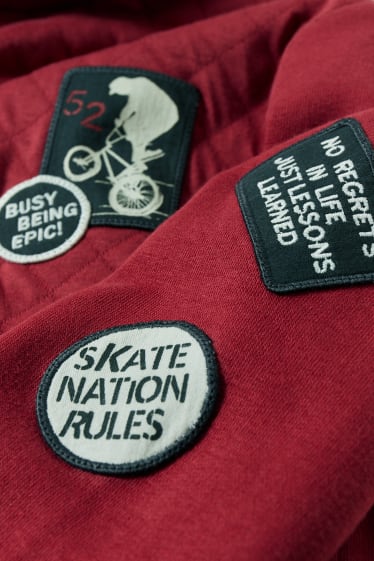 Enfants garçons - Sweat à capuche - rouge foncé