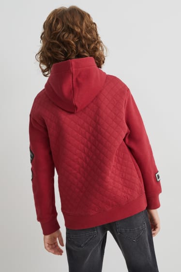 Enfants garçons - Sweat à capuche - rouge foncé