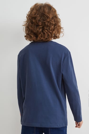 Kinderen: jongens - Longsleeve - donkerblauw