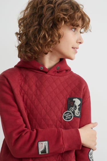 Enfants garçons - Sweat à capuche - rouge foncé