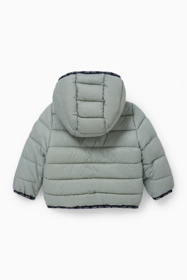 Miminka - Prošívaná bunda s kapucí pro miminka - mátově zelená