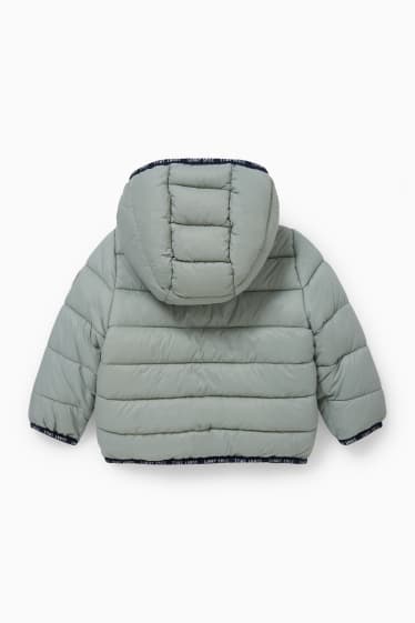 Baby: jongens - Gewatteerde babyjas met capuchon - mintgroen