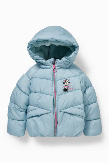 Kinder Mädchen - Minnie Maus - Steppjacke mit Kapuze - hellblau