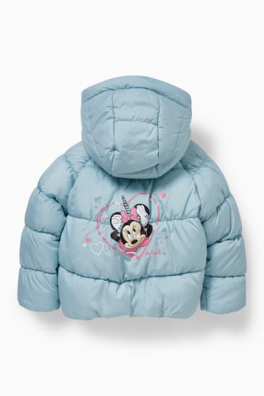 Kinder Mädchen - Minnie Maus - Steppjacke mit Kapuze - hellblau