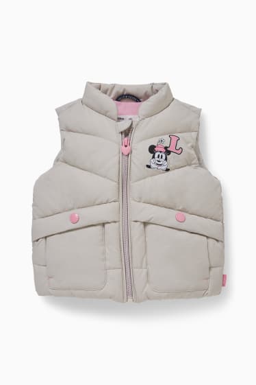 Babies - Minnie Mouse - quilted gilet - light gray