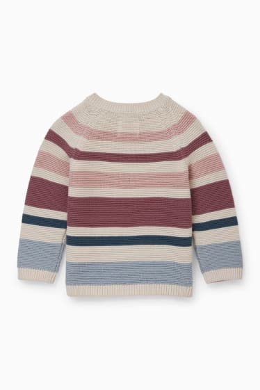 Baby: meisjes - Babytruitje - gestreept - beige