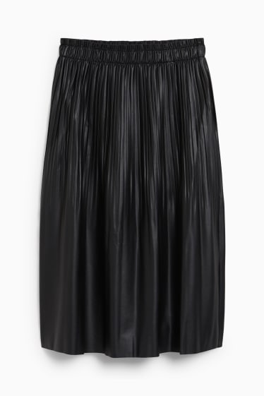 Women - Skirt - faux leather - black