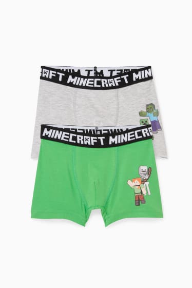 Enfants - Lot de 2 - Minecraft - caleçons - vert clair