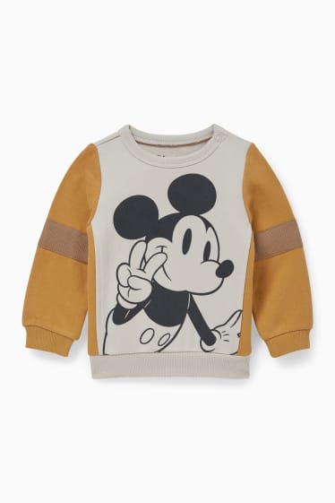 Baby Jungen - Micky Maus - Baby-Sweatshirt - beige-melange