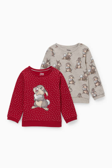 Babys - Set van 2 - Bambi - baby-sweatshirt - rood