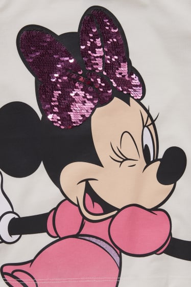 Kinderen - Minnie Mouse - longsleeve - glanseffect - crème wit