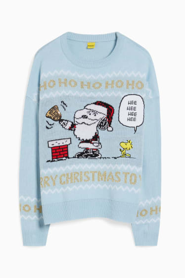 Ragazzi e giovani - CLOCKHOUSE - maglione natalizio- Peanuts - azzurro