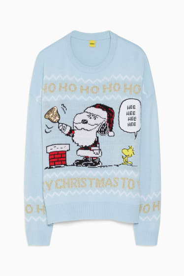 Femmes - Pull de Noël - Peanuts - bleu clair