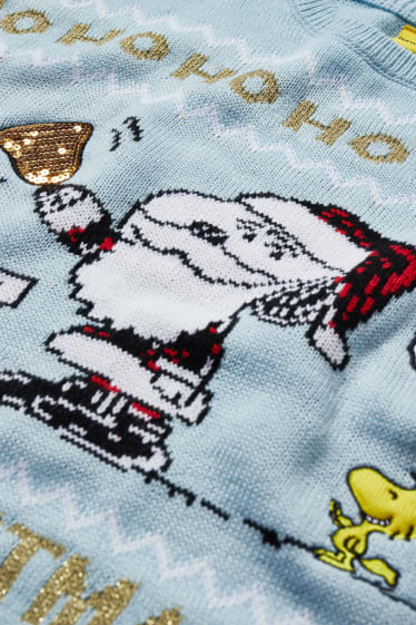 Ragazzi e giovani - CLOCKHOUSE - maglione natalizio- Peanuts - azzurro