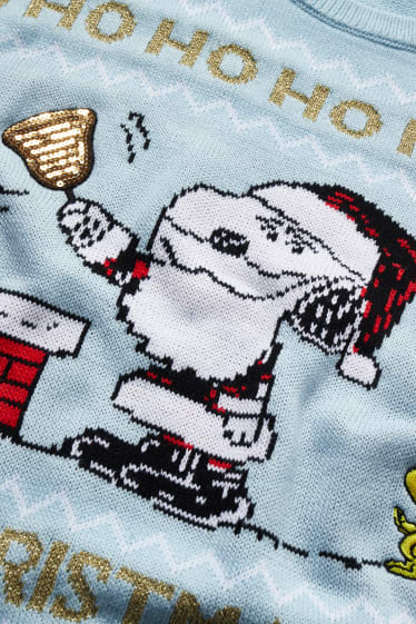Femmes - Pull de Noël - Peanuts - bleu clair