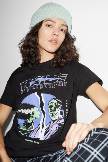 Mujer - CLOCKHOUSE - camiseta - Frankenstein - negro