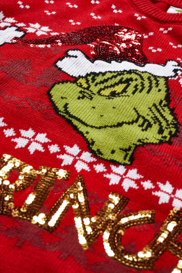 Femmes - CLOCKHOUSE - pullover de Noël - Le Grinch - rouge