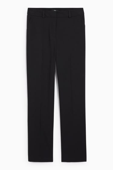 Women - Business trousers - straight fit - black
