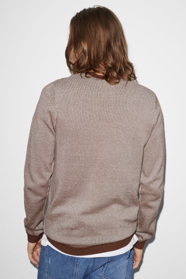 Men - CLOCKHOUSE - jumper - brown / cremewhite