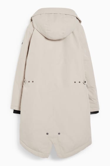 Damen - Regenjacke mit Kapuze - beige