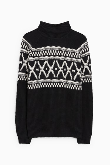 Herren - Rollkragenpullover - schwarz