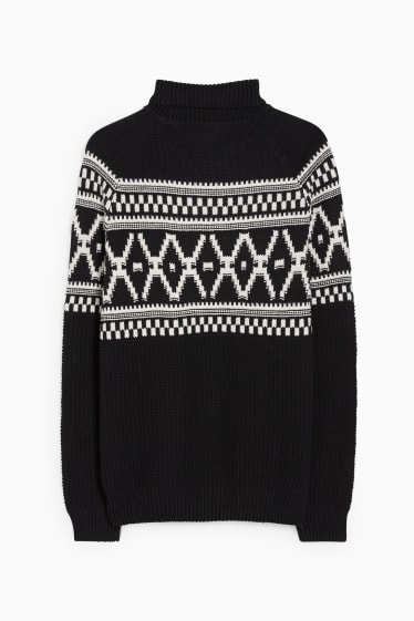 Herren - Rollkragenpullover - schwarz