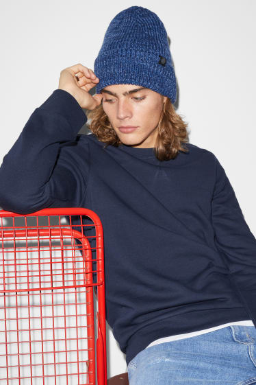 Men - CLOCKHOUSE - knitted hat - blue-melange