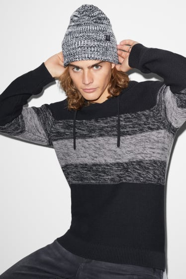 Uomo - CLOCKHOUSE - berretto in maglia - nero / bianco