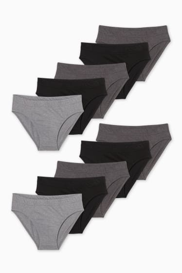 Hommes - Lot de 10 - culottes - gris chiné