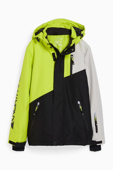 Children - Ski jacket with hood - neon yellow