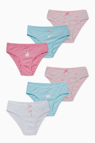 Kinderen - Set van 6 - eenhoorn - slip - lichtturquoise