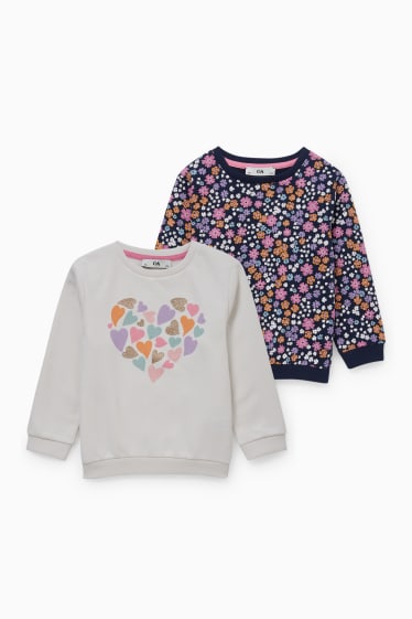 Enfants filles - Lot de 2 - sweats - blanc crème