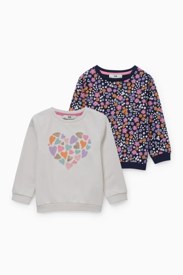 Kinderen - Set van 2 - sweatshirt - crème wit