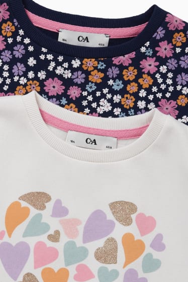 Enfants filles - Lot de 2 - sweats - blanc crème