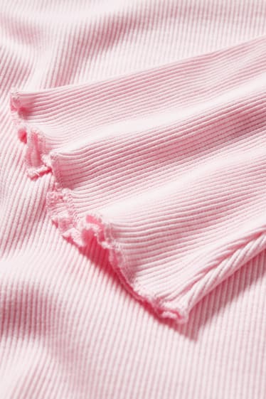 Adolescenți și tineri - CLOCKHOUSE - tricou crop cu mânecă lungă - roz