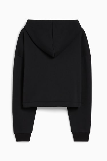 Dames - CLOCKHOUSE - crop hoodie - zwart