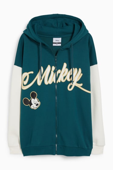 Teens & young adults - CLOCKHOUSE - zip-through sweatshirt with hood - Mickey Mouse - dark green