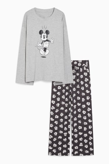 Dames - Pyjama - Mickey Mouse - licht grijs-mix