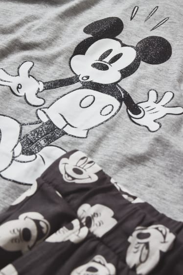 Dámské - Pyžamo - Mickey Mouse - světle šedá-žíhaná
