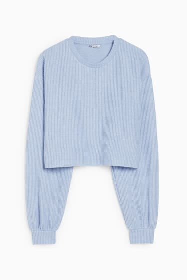 Damen - CLOCKHOUSE - Crop Pullover - hellblau