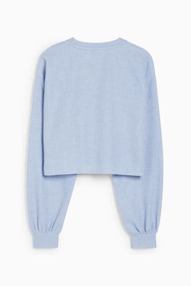 Femmes - CLOCKHOUSE - pullover raccourci - bleu clair