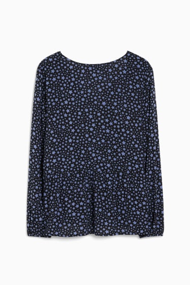 Damen - Bluse - gemustert - schwarz