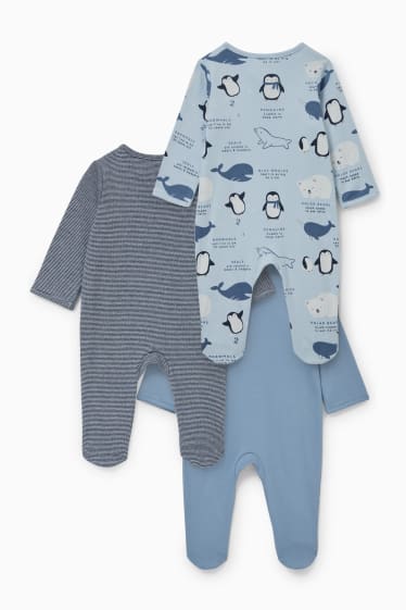 Babys - Set van 3 - baby-pyjama - lichtblauw