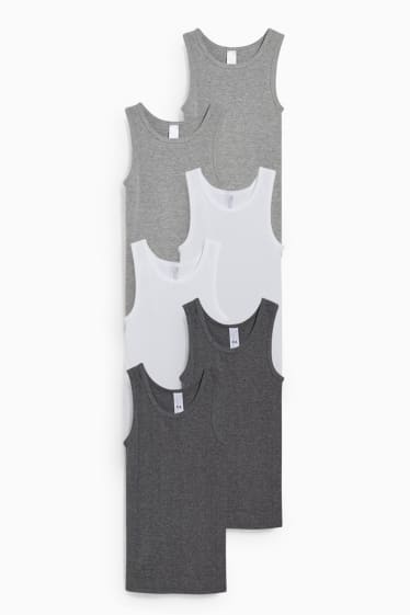 Bambine - Confezione da 6 - canotta - bianco / grigio